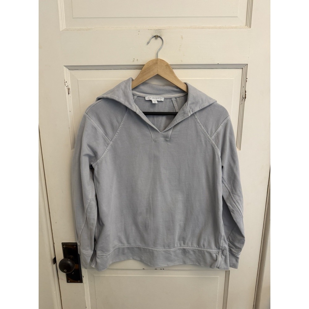 Pure J. Jill‎ Gray Pullover Sweatshirt Collar Organic Cotton Lagenlook XS Petite
